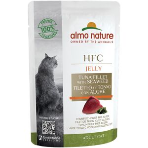 6x55g Almo Nature HFC Jelly filets de thon, algues - Patee pour chat