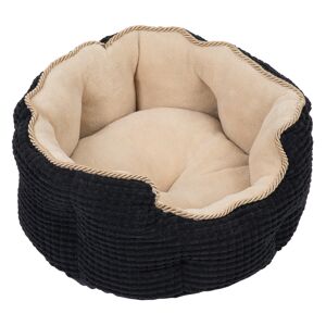 Panier Chat Lavable Coussin réversible L45xl45xH20cm Noir/Beige Panier Cozy Kingdom