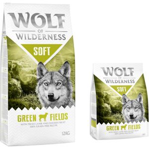 12kg Soft Green Fields, agneau Wolf of Wilderness - Croquettes pour chien + 2 kg offerts ! - Publicité