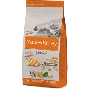 7kg Nature's Variety Selected Sterilised poulet élevé en plein air - Croquettes pour chat