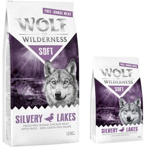 12kg Soft Silvery Lakes poulet, canard Wolf of Wilderness - Croquettes pour chien + 2 kg offerts ! - Publicité