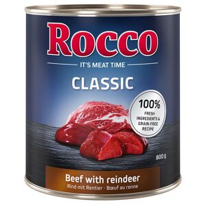 12x800g Classic bœuf, renne Rocco - Nourriture pour chien