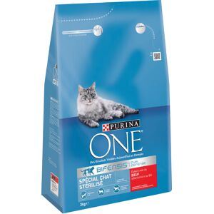 3kg Chat Sterilise buf PURINA ONE Croquettes pour chat