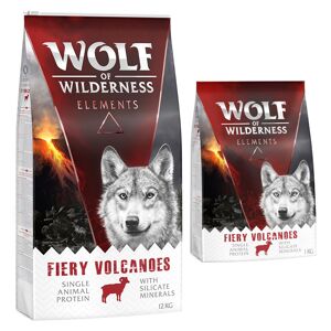 12kg Elements Fiery Volcanoes, agneau Wolf of Wilderness - Croquettes pour chien + 2 kg offerts ! - Publicité