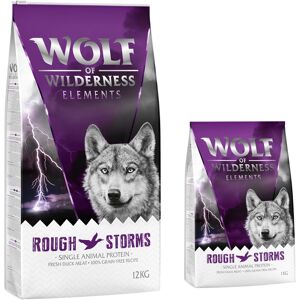 12kg Elements Rough Storms, canard Wolf of Wilderness - Croquettes pour chien + 2 kg offerts !