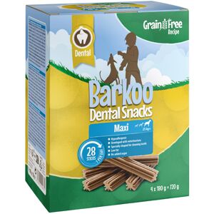 Lot Barkoo Dental Snacks - Recette SANS CÉRÉALES pour chien - 28 bâtonnets (720 g) pour grand chien