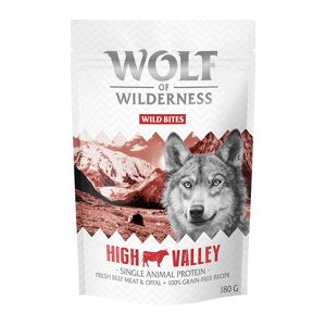 Offre d'essai : Croquettes, boîtes et friandises Wolf of Wilderness - Friandises Bouchées High Valley, bœuf (180 g)