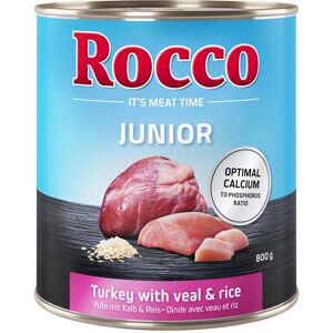 6x800g Junior dinde, cœurs de veau, riz Rocco - Nourriture pour chien