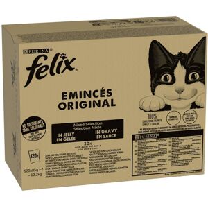 Jumbopack Felix 120 x 85 g pour chat - lot mixte viande, poisson