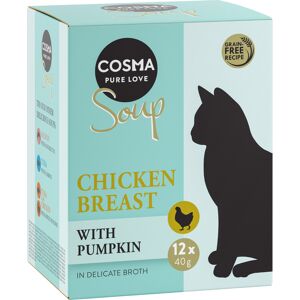 12x40g Cosma Soup blanc de poulet, potiron - Pâtée pour chat