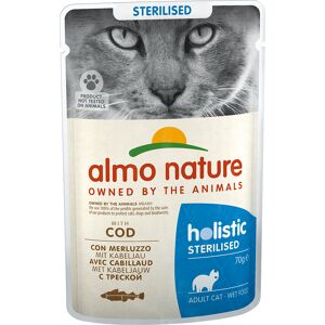 24x70g Sterilised cabillaud Almo Nature Holistic - Patee pour chat