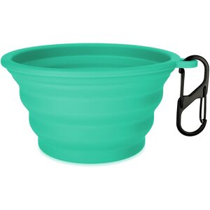 Gamelle de voyage en silicone TIAKI turquoise pour chien et chat 500 mL