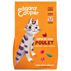 2x2kg Edgard & Cooper Adult poulet sans céréales - Croquettes pour chat
