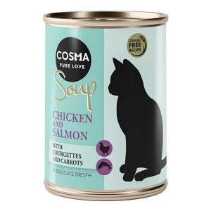 Cosma Soup 6 x 100 g pour chat - poitrine de poulet, saumon, courgettes, carottes