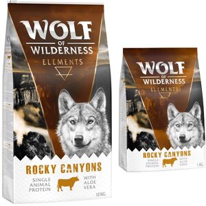 12kg Elements Rocky Canyons, bœuf Wolf of Wilderness - Croquettes pour chien + 2 kg offerts ! - Publicité