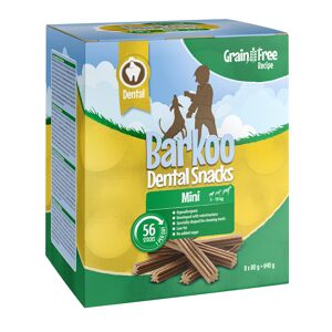 Lot Barkoo Dental Snacks - Recette SANS CÉRÉALES pour chien - 56 bâtonnets (640 g) pour petit chien
