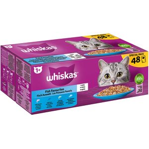 Whiskas 1+ 96 x 85 g pour chat - Sélection de poisson en gelée