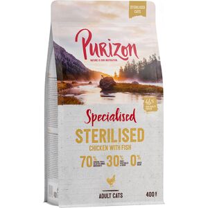 400g Purizon Adult Sterilised poulet, poisson sans cereales - Croquettes pour chat