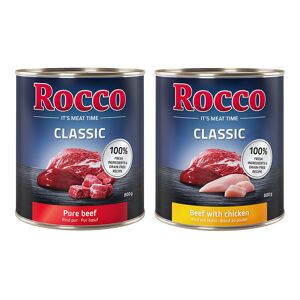 12x800g Classic lot pur bœuf, poulet Rocco - Nourriture pour chien