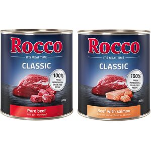 12x800g Classic lot mixte pur bœuf saumon Rocco - Nourriture pour chien