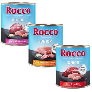 6x800g Junior, 3 varietes Rocco - Nourriture pour chien