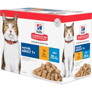 Hill's Science Plan Mature Adult poulet pour chat - En complément : 12 x 85 g sachets Hill's Science Plan Mature Adult 7+ poulet, poisson - Publicité