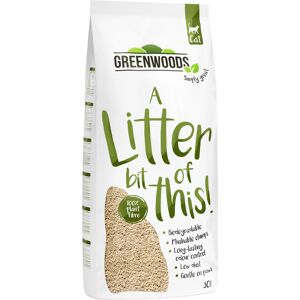 2x30L Litière agglomérante Greenwoods en fibres végétales pour chat