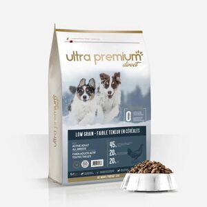 Ultra premium direct Croquettes pour Chien Actif - Faible en Céréales - sac de 12kg - Fabriquées en France
