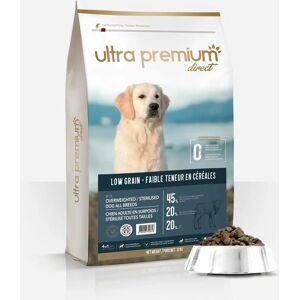 Ultra premium direct Croquettes Light (allegees) pour Chien Sterilise / Surpoids - Faible teneur en Cereales - sac de 12kg - Fabriquees en France