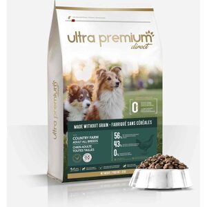 Ultra premium direct Croquettes Sans Céréales - Chien Adulte Petit et Moyen (<20Kg) - Country Farm - sac de 12kg - Fabriquées en France