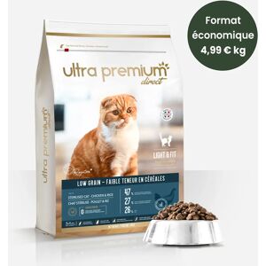 Ultra premium direct Croquettes Light pour Chat Sterilise - Poulet & Riz (Low Grain) - sac de 10kg