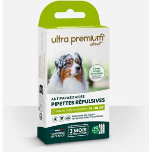 Ultra premium direct Pipettes repulsives Antiparasitaires pour chien de taille moyenne (15 a 30 kg)