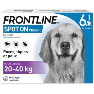 Spot on grand chien L de 20 À 40kg 6 pipettes