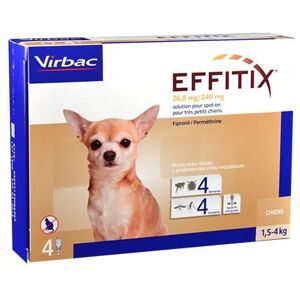 Virbac Effitix Spot On - Chien 1,5-4kg - 4 pipettes