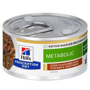 Hill's Prescription Diet Metabolic boîtes (mijotes) pour chat au poulet et legumes- 24x82g