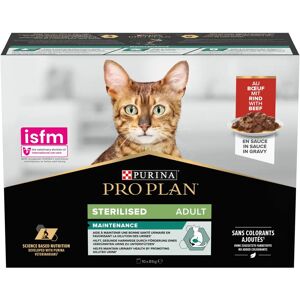 PURINA PRO PLAN adult sterilised nutrisavour chat sachets10x85g boeuf