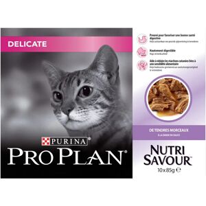 Purina Pro Plan adult delicate nutrisavour chat sachets 10x85g dinde