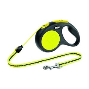 KERBL Laisse-corde Flexi GiantNeon M - Longueur : 5 m - Poids max : 20 kg - Pour chien Noir/Jaune - Publicité