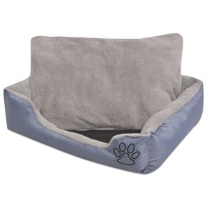 vidaXL Lit pour chiens avec coussin rembourré Taille S Gris Gris - Publicité