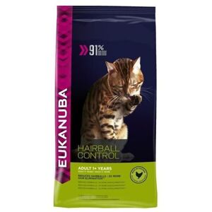 Eukanuba croquettes au poulet - boule de poils - toutes races - 2kg - pour chat adulte - Publicité