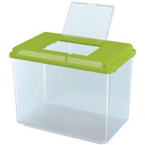 Ferplast Ferplast Aquarium en plastique GEO MAXI Bac 21 L Conteneur pour petits animaux, aquarium, terrarium, insectes, bac à tortues, plastique robuste, grilles de ventilation, 41,3 x 26 x h 29,8 cm Vert Vert acide Vert acide - Publicité