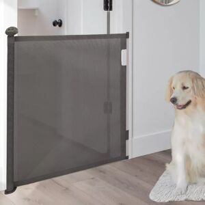 IDMarket Barrière extensible pour chien et animaux domestiques 130cm grise