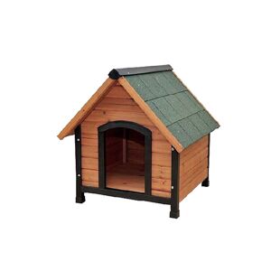 Faura Niche pour chien en bois traité + toiture en shingle - Publicité