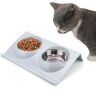 Ecuelle Double,Gamelle Double Chat Inox,Gamelle Double Pour Petit Chien,Double Bol Pour Animaux De Compagnie,Double Bol Pour Chat,Gamelle Pour Chat Et Chien (Bleu)--