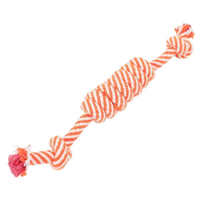 Cotton Rope Pet Dog Chew Knot Puppy Toys Funny Pet Toy Dog Bite Knot Molar Tooth Cleaning Tools 15 Orange M