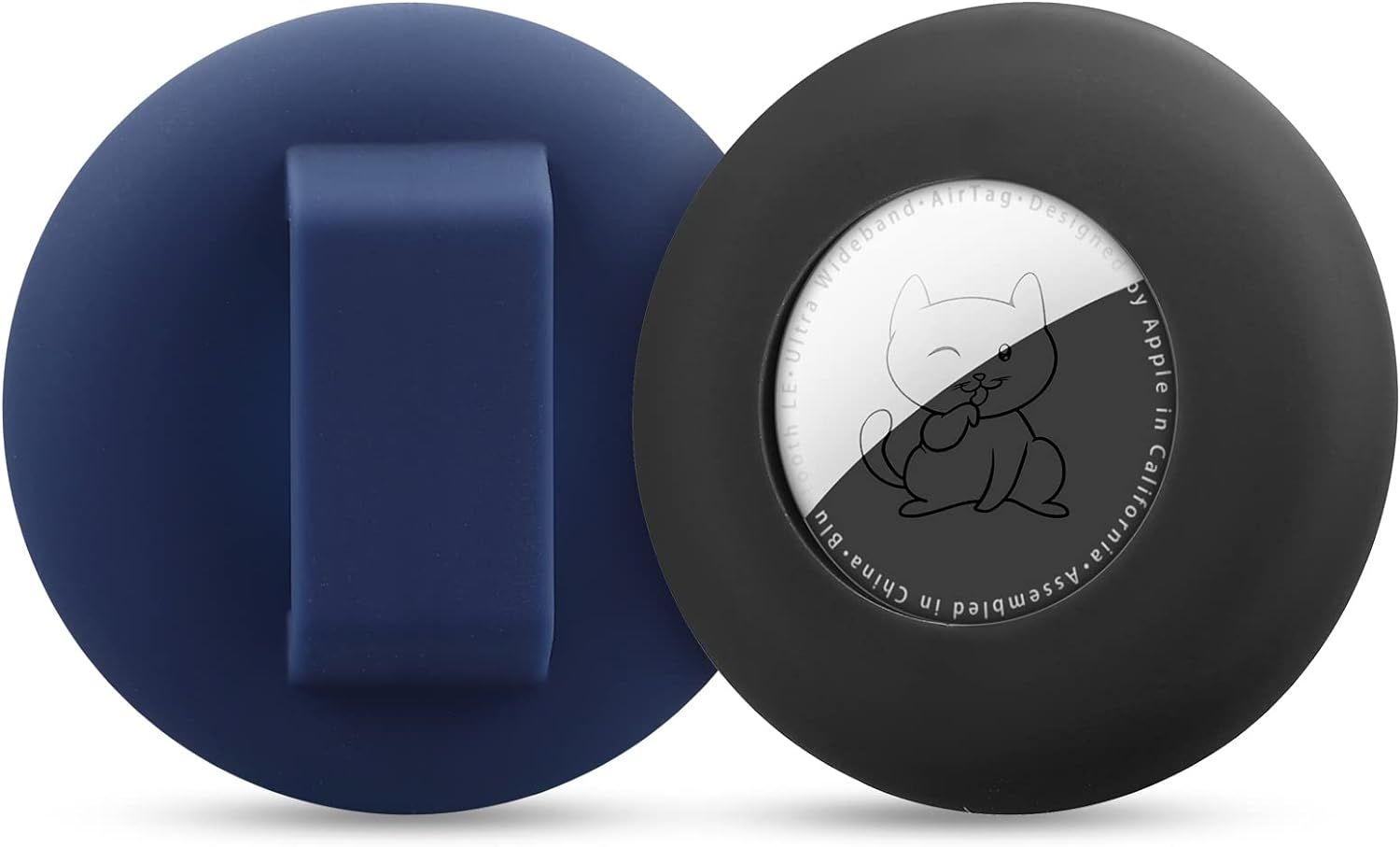 Collier Pour Chien Airtag, Collier Pour Chat Airtag, Housse En Silicone Gps, Housse De Protection Compatible Avec Apple Airtag, S?R Et Anti-Perte (Largeur - 16,5 Mm, Noir Bleu)