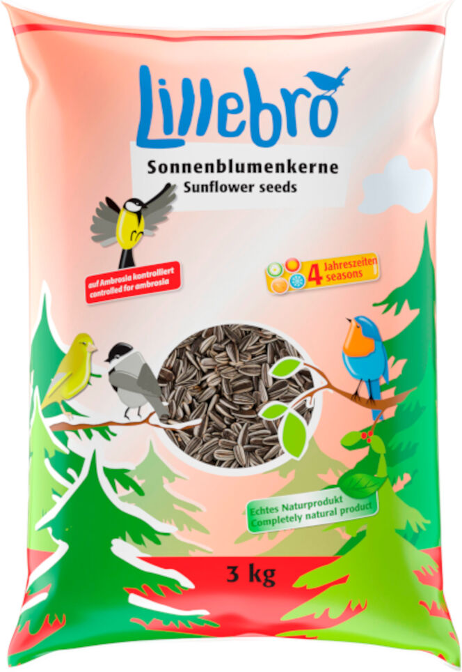 Lillebro Graines de tournesol décortiquées pour oiseaux - 3 kg