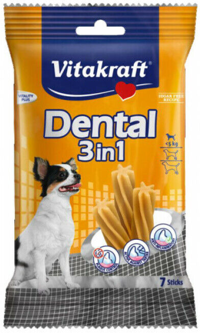 Vitakraft Bâtonnets soins dentaires pour petits chiens (- 5 kg) Vitakraft Dental 3 en 1 XS 70 g