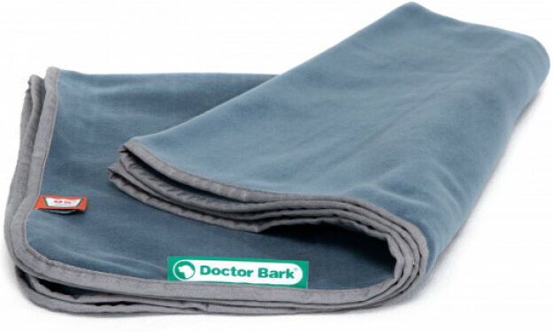 Doctor Bark Couverture polaire bleue grise Doctor Bark pour chien Taille XL 140 x 100 cm