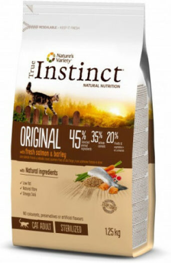 True instinct Croquettes True Instinct pour chats Original Sterilised Saumon Sac 1,250 kg (DLUO courte)